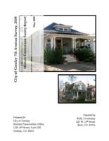 City of Greeley 7th Avenue Survey, 2008 : historical context and survey report