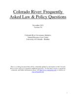 Colorado River, frequently asked law & policy questions