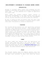 Non-attorney's guidebook to Colorado water courts