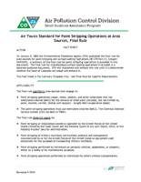 Air toxics standard for paint stripping operations at area sources, final rule : fact sheet
