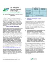 Air quality requirements for surface mining operations