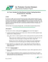 Air toxics standard for miscellaneous surface coating operations at area sources, final rule : fact sheet