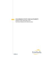 Colorado State Fair Authority, financial and compliance audit, fiscal years ended June 30, 2022 and 2021