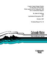 County input-output models for the state of Wyoming : / with analysis of new industries, and new construction impacts