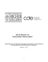 Report on concurrent enrollment. 2010