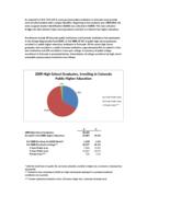 High school graduates enrolling in Colorado public higher education in fall term. 2009
