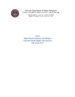 High school graduates enrolling in Colorado public higher education in fall term. 2010