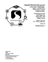 Integrated watershed management in the South Platte Basin : status and practical implementation : October 26-27, 1994, Ramkota Inn, Greeley, Colorado