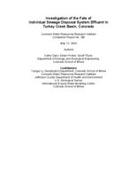 Investigation of the fate of individual sewage disposal system effluent in Turkey Creek Basin, Colorado