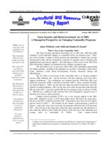 Farm Security and Rural Investment Act of 2002 : a managerial perspective on changing commodity programs