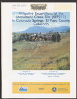 Mitigative excavations at the Monument Creek Site (5EP211) in Colorado Springs, El Paso County, Colorado