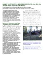 Forest restoration guidelines in ponderosa pine on the Front Range of Colorado