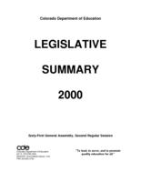 Legislative summary. 2000
