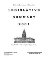 Legislative summary. 2001