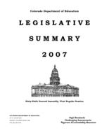 Legislative summary. 2007