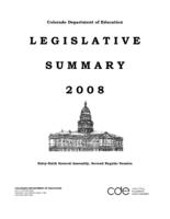 Legislative summary. 2008