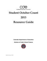 Student October count resource guide. 2013