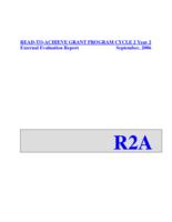 Read-to-Achieve Grant Program external evaluation report. 2005/2006