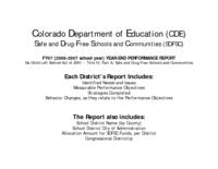 Safe and drug-free schools year-end performance report. 2006/2007