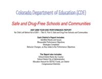 Safe and drug-free schools year-end performance report. 2007/2008