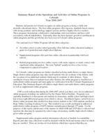 Summary report of the operations and activities of online programs in Colorado. 2007