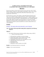 Sample goals and objectives for learners who are blind/visually impaired