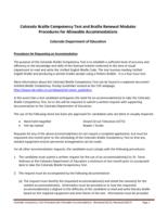 Colorado braille competency test and braille renewal modules procedures for allowable accommodations