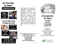 Area agencies on aging providing services to Coloradans age 60 plus