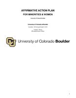 Affirmative action plan for minorities & women, University of Colorado Boulder November 1, 2014 through October 31, 2015
