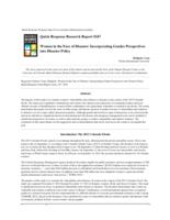 Women in the face of disaster : incorporating gender perspectives into disaster policy