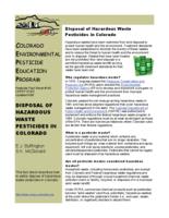 Disposal of hazardous waste pesticides in Colorado