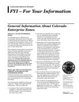 General information about Colorado enterprise zones