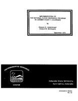 Implementation of the national flood insurance program in Larimer County, Colorado