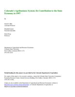 Colorado's agribusiness system : its contribution to the state economy in 1997