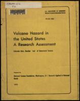 Volcano hazard in the United States : a research assessment