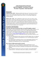 Adult Medicaid dental benefit and post eligibility treatment of income provider frequently asked questions