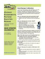 Hand sprayer calibration