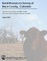 Rural resources survey of Baca County, Colorado