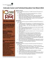 Colorado career and technical education fact sheet 2016