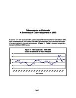 Tuberculosis in Colorado : a summary of cases reported in 2003