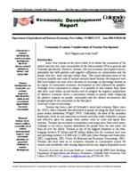Community economic consideration of tourism development