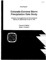 Colorado extreme storm precipitation data study : final report : summary of accomplishments and work performed February 15, 1995 through October 31, 1996