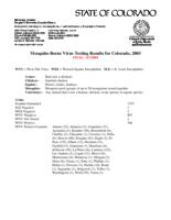 Mosquito-borne virus testing results, Colorado. 2003