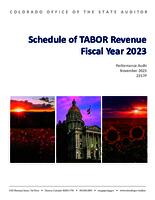 Schedule of Tabor revenue fiscal year 2023 performance audit