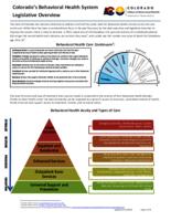 Colorado's behavioral health system legislative overview