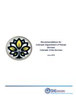 Recommendations for Colorado Department of Human Services Colorado Crisis Services