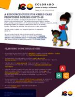 A Resource guide for child care providers during COVID-19