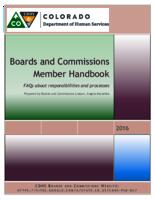 Boards and commissions member handbook : FAQs about responsibilities and processes