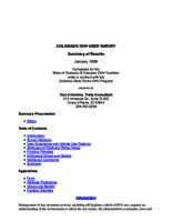 Colorado OHV user survey summary of results