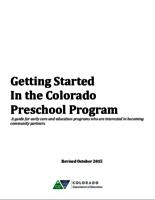Getting started in the Colorado Preschool Program : a guide for early care and education programs who are interested in becoming community partners
